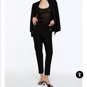 NWT Zara straight leg pants with metallic buttons